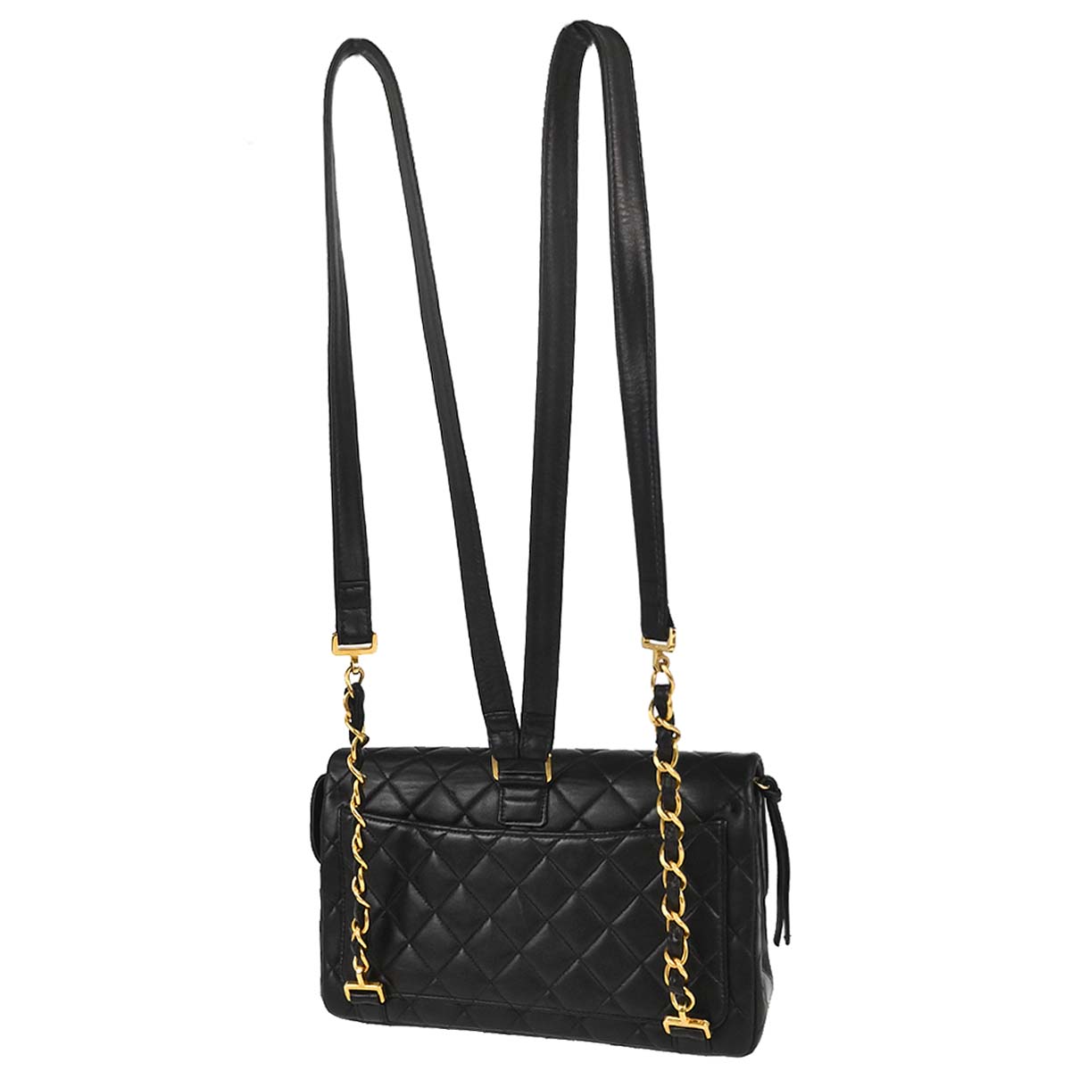 Chanel 1996-1997 Black Lambskin Classic Flap Backpack