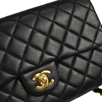 Chanel 1996-1997 Black Lambskin Classic Flap Backpack