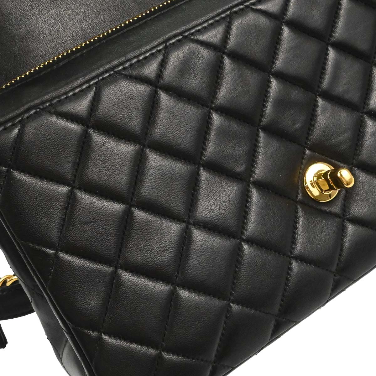 Chanel 1996-1997 Black Lambskin Classic Flap Backpack