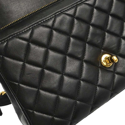 Chanel 1996-1997 Black Lambskin Classic Flap Backpack