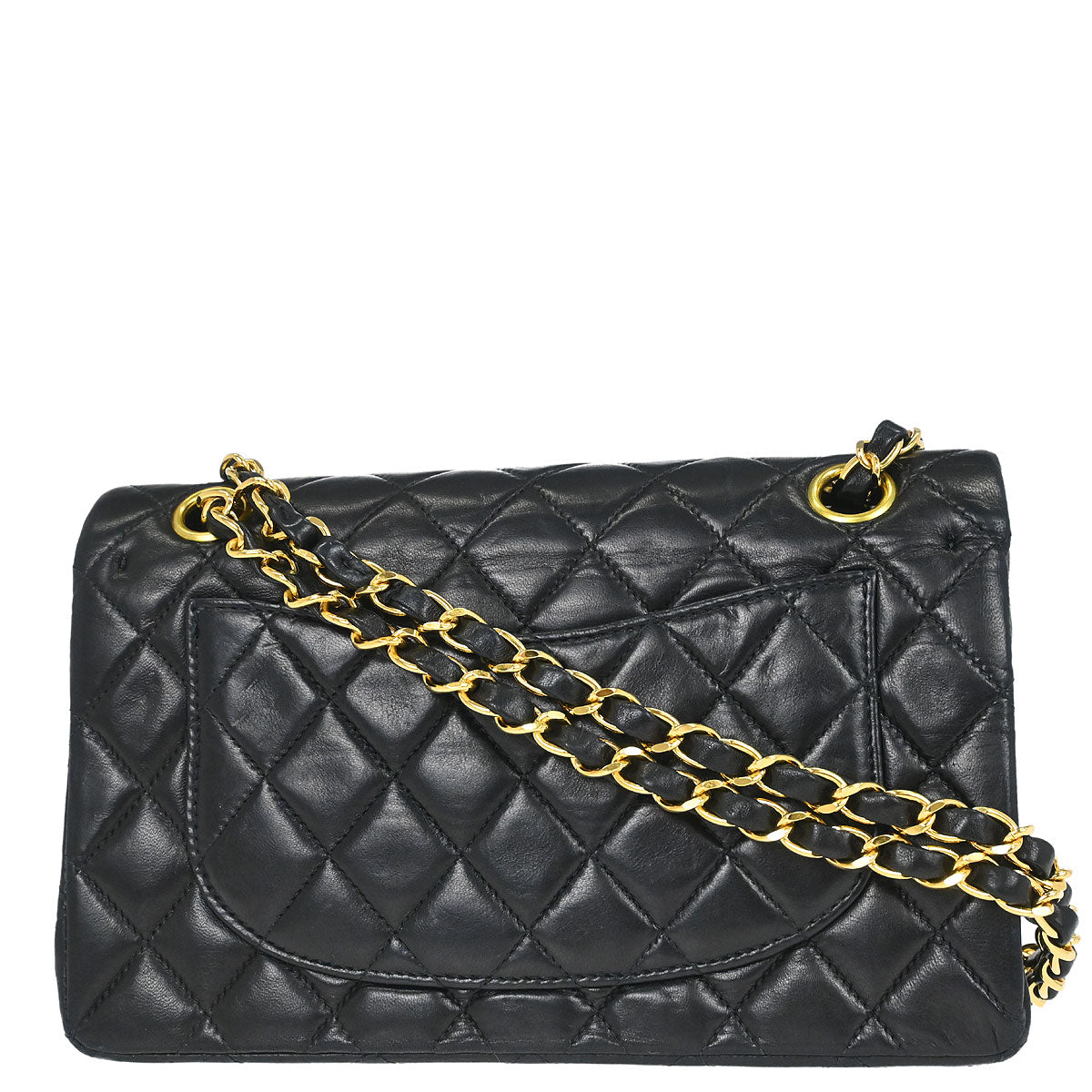 Chanel Black Lambskin Small Classic Double Flap Shoulder Bag