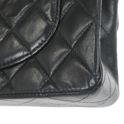 Chanel Black Lambskin Small Classic Double Flap Shoulder Bag