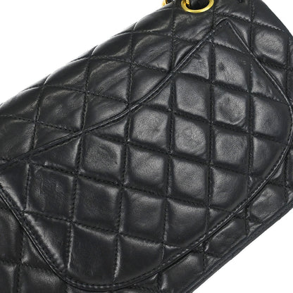 Chanel Black Lambskin Small Classic Double Flap Shoulder Bag