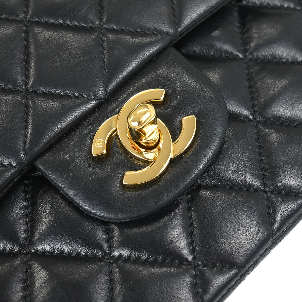 Chanel Black Lambskin Small Classic Double Flap Shoulder Bag