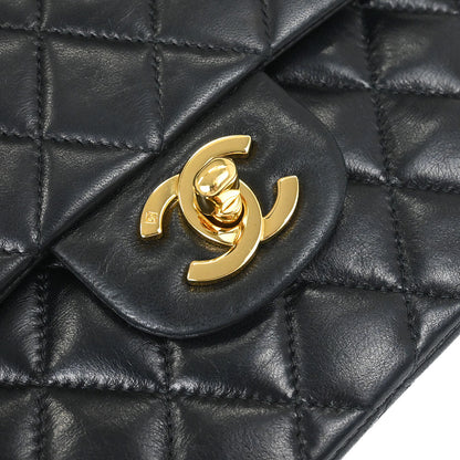 Chanel Black Lambskin Small Classic Double Flap Shoulder Bag