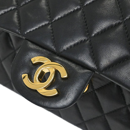 Chanel Black Lambskin Small Classic Double Flap Shoulder Bag