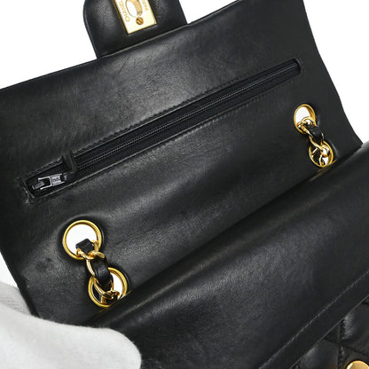 Chanel Black Lambskin Small Classic Double Flap Shoulder Bag