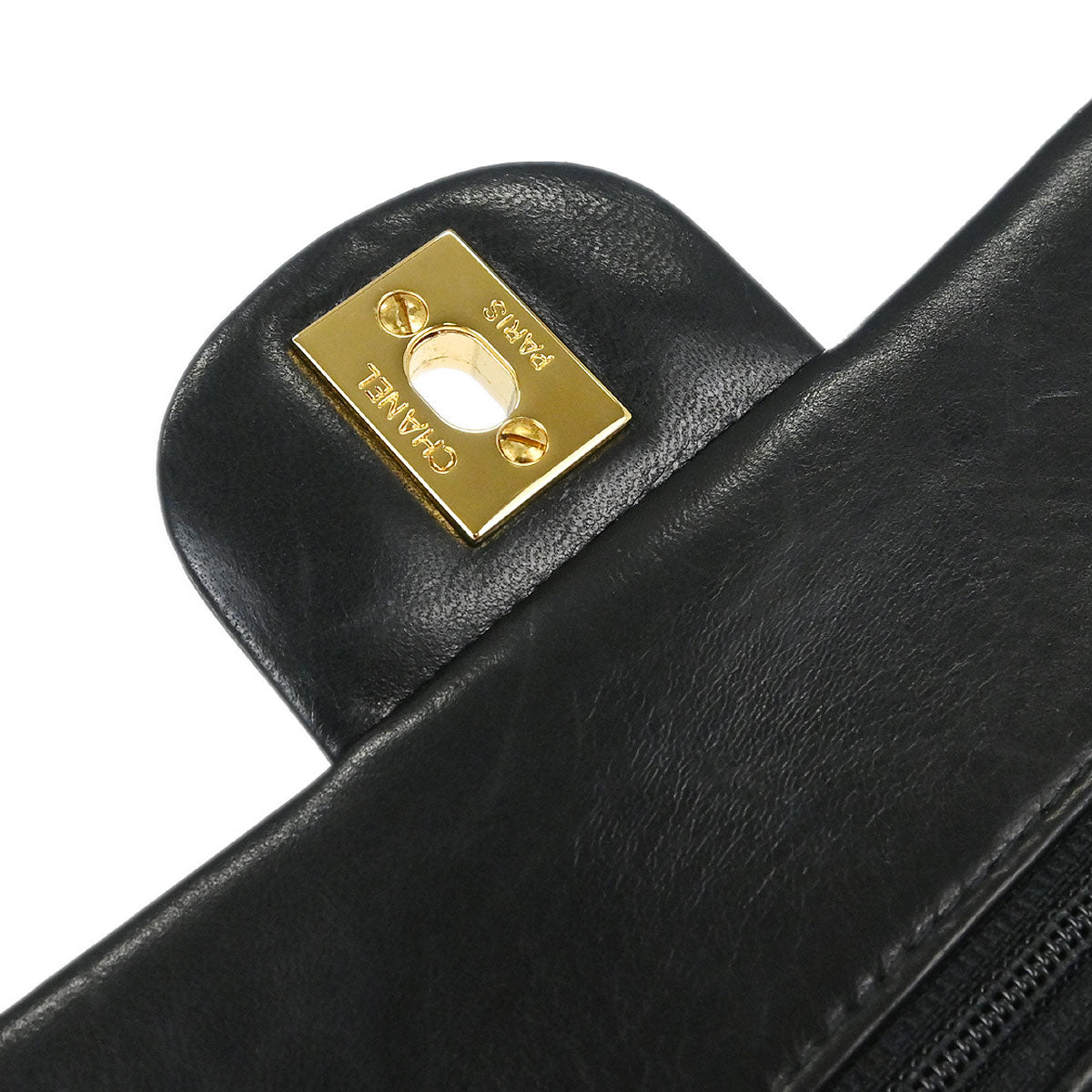 Chanel Black Lambskin Small Classic Double Flap Shoulder Bag