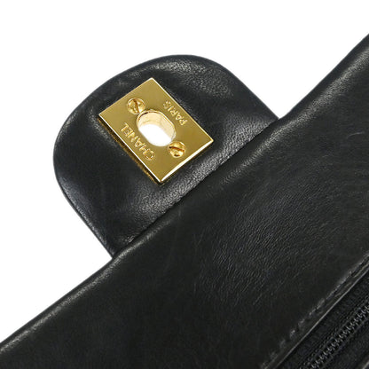 Chanel Black Lambskin Small Classic Double Flap Shoulder Bag