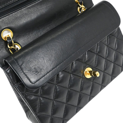 Chanel Black Lambskin Small Classic Double Flap Shoulder Bag