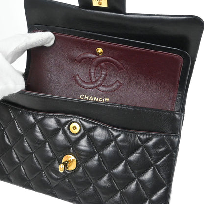 Chanel Black Lambskin Small Classic Double Flap Shoulder Bag