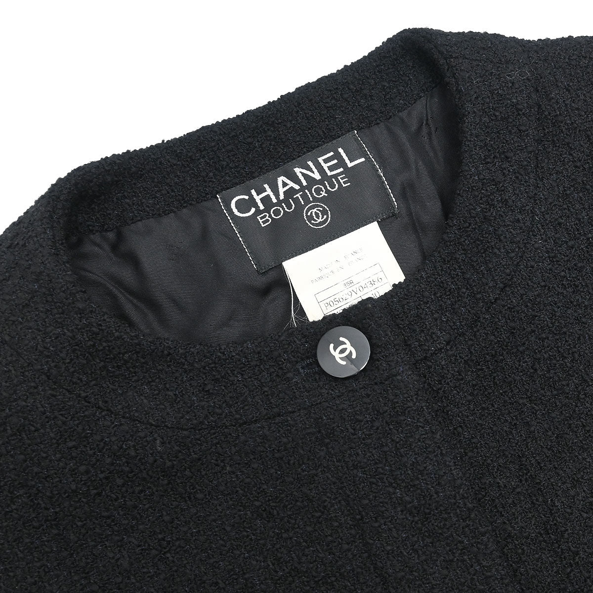Chanel 1995 Collarless Jacket Black #40
