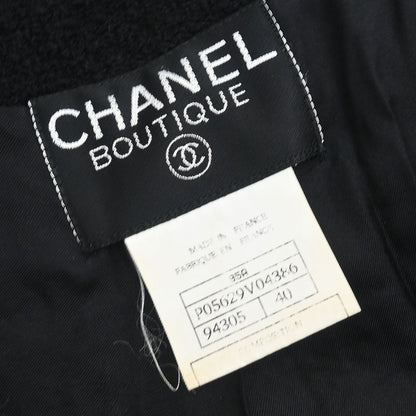 Chanel 1995 Collarless Jacket Black #40