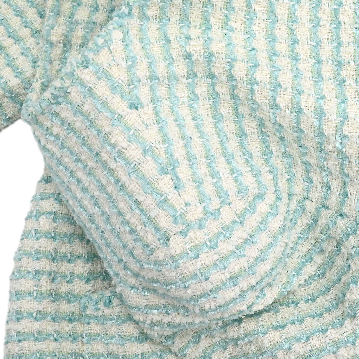 Chanel 1997 Collarless Tweed Jacket Blue #48