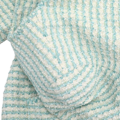 Chanel 1997 Collarless Tweed Jacket Blue #48