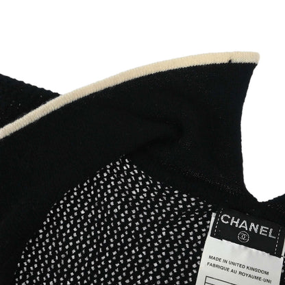 Chanel 2001 Short Sleeve Sweater Knit Top Black #38