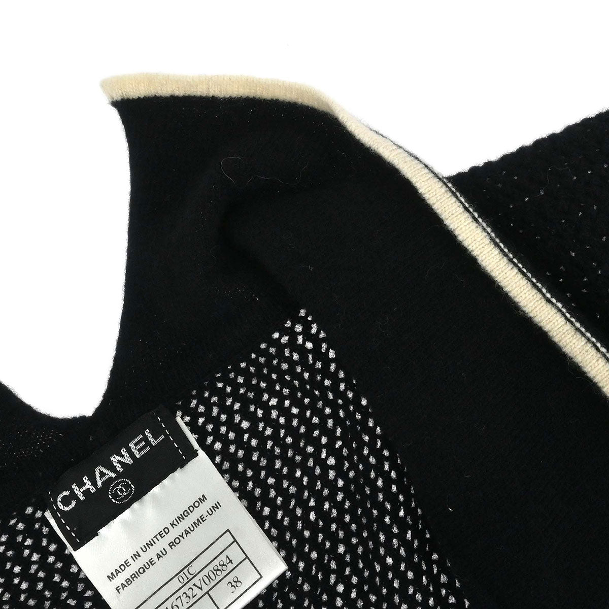 Chanel 2001 Short Sleeve Sweater Knit Top Black #38