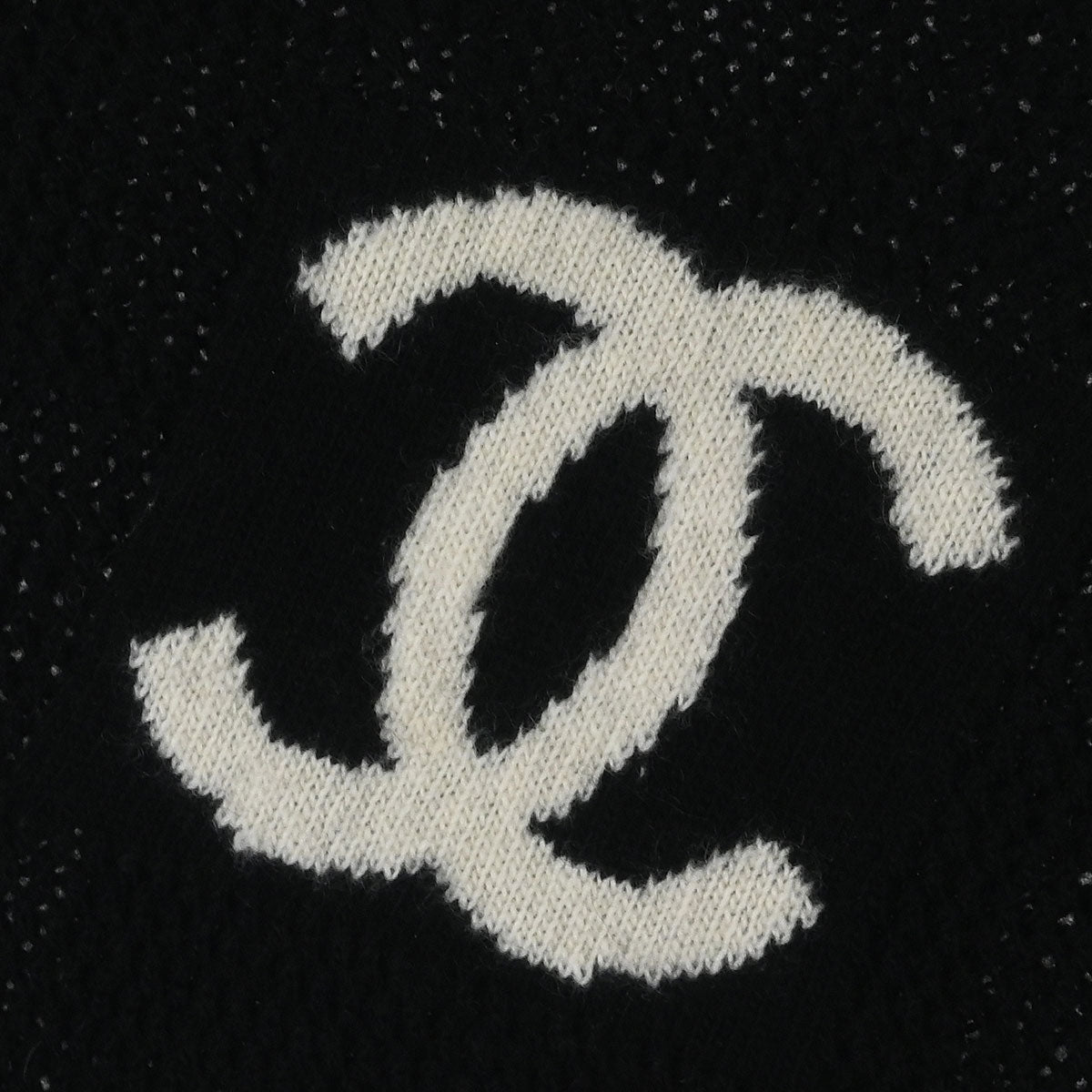 Chanel 2001 Short Sleeve Sweater Knit Top Black #38