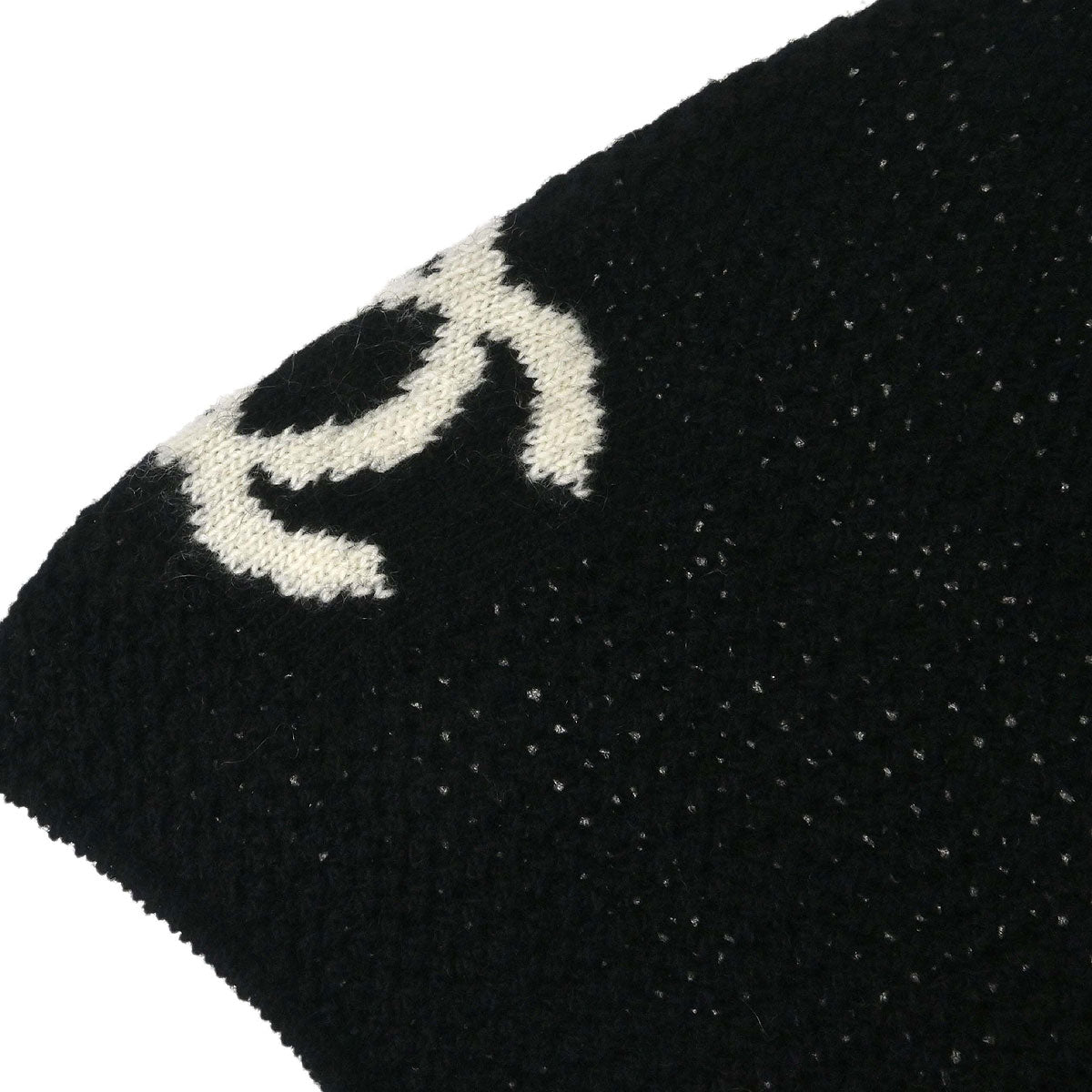 Chanel 2001 Short Sleeve Sweater Knit Top Black #38
