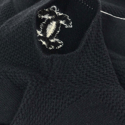 Chanel 2001 Short Sleeve Sweater Knit Top Black #38