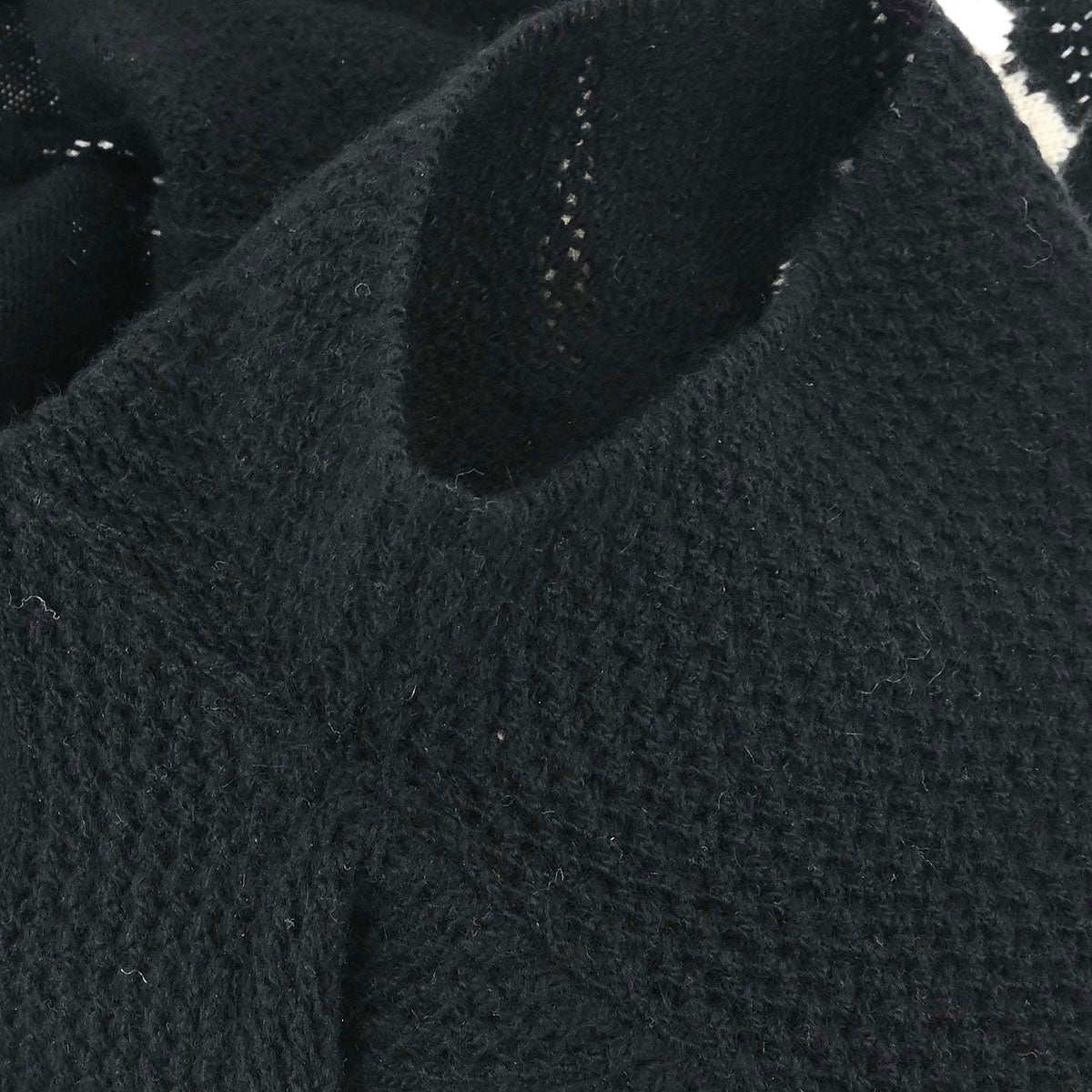 Chanel 2001 Short Sleeve Sweater Knit Top Black #38