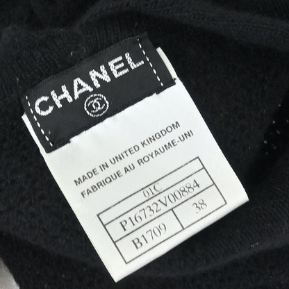 Chanel 2001 Short Sleeve Sweater Knit Top Black #38