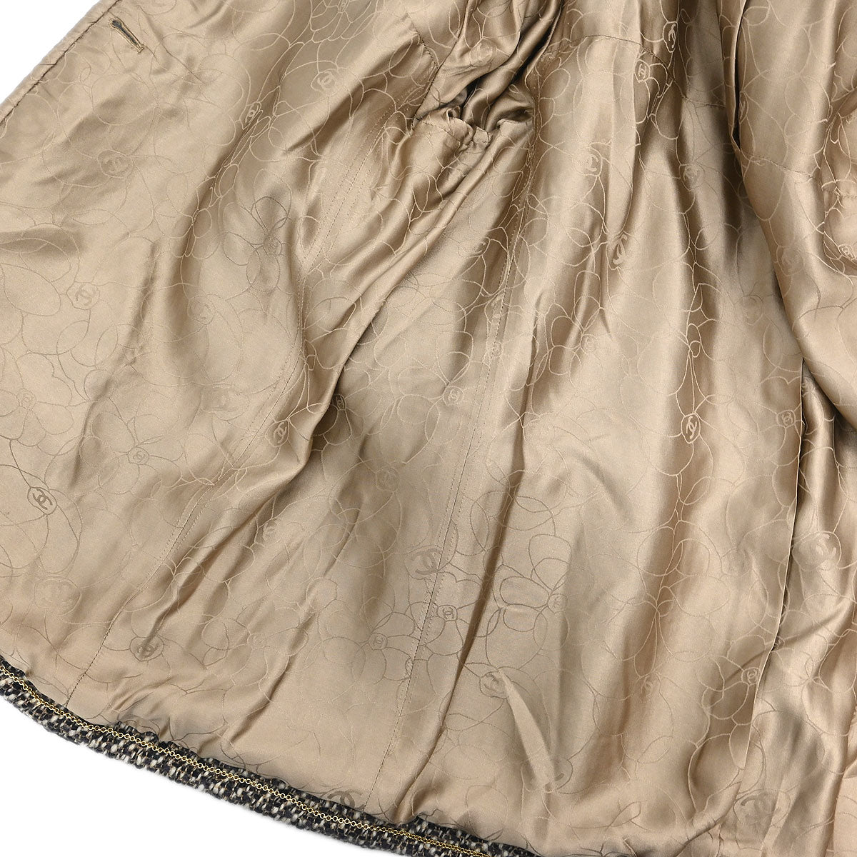 Chanel 2001 Collarless Jacket Tweed Brown #44