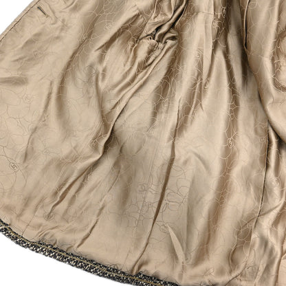 Chanel 2001 Collarless Jacket Tweed Brown #44