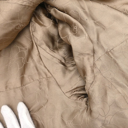 Chanel 2001 Collarless Jacket Tweed Brown #44
