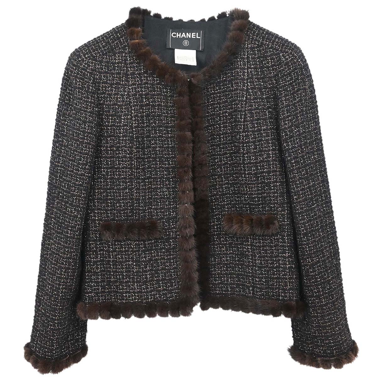 Chanel 2003 Collarless Jacket Black #40