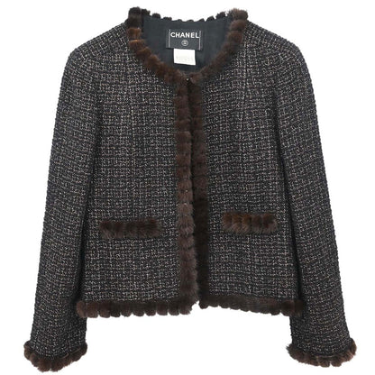 Chanel 2003 Collarless Jacket Black #40