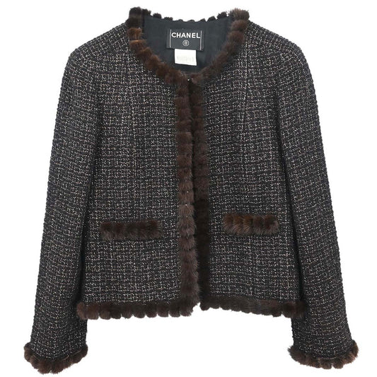 Chanel 2003 Collarless Jacket Black #40