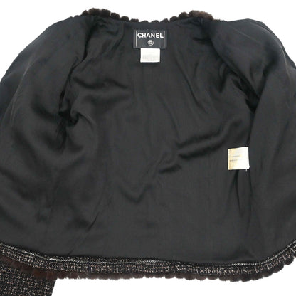 Chanel 2003 Collarless Jacket Black #40