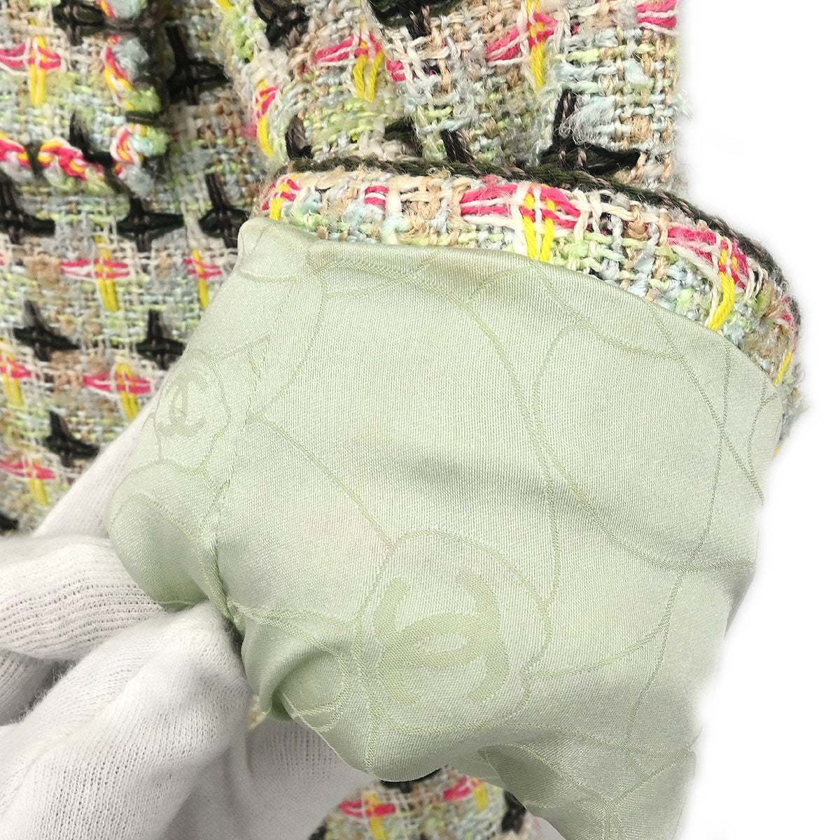 Chanel 2002 Jacket Tweed Green #36