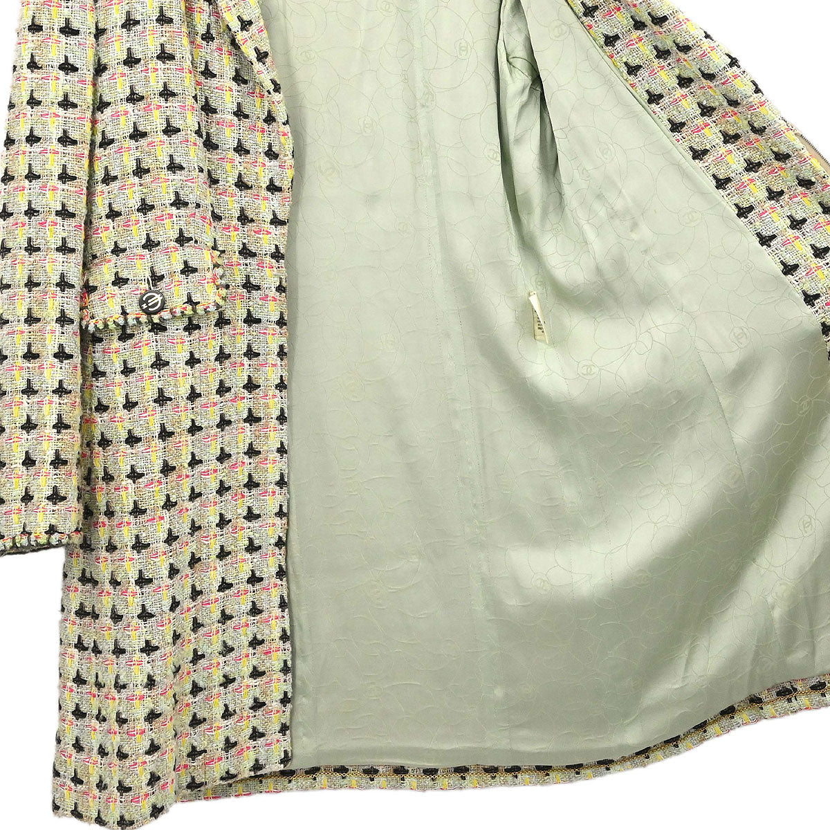 Chanel 2002 Jacket Tweed Green #36