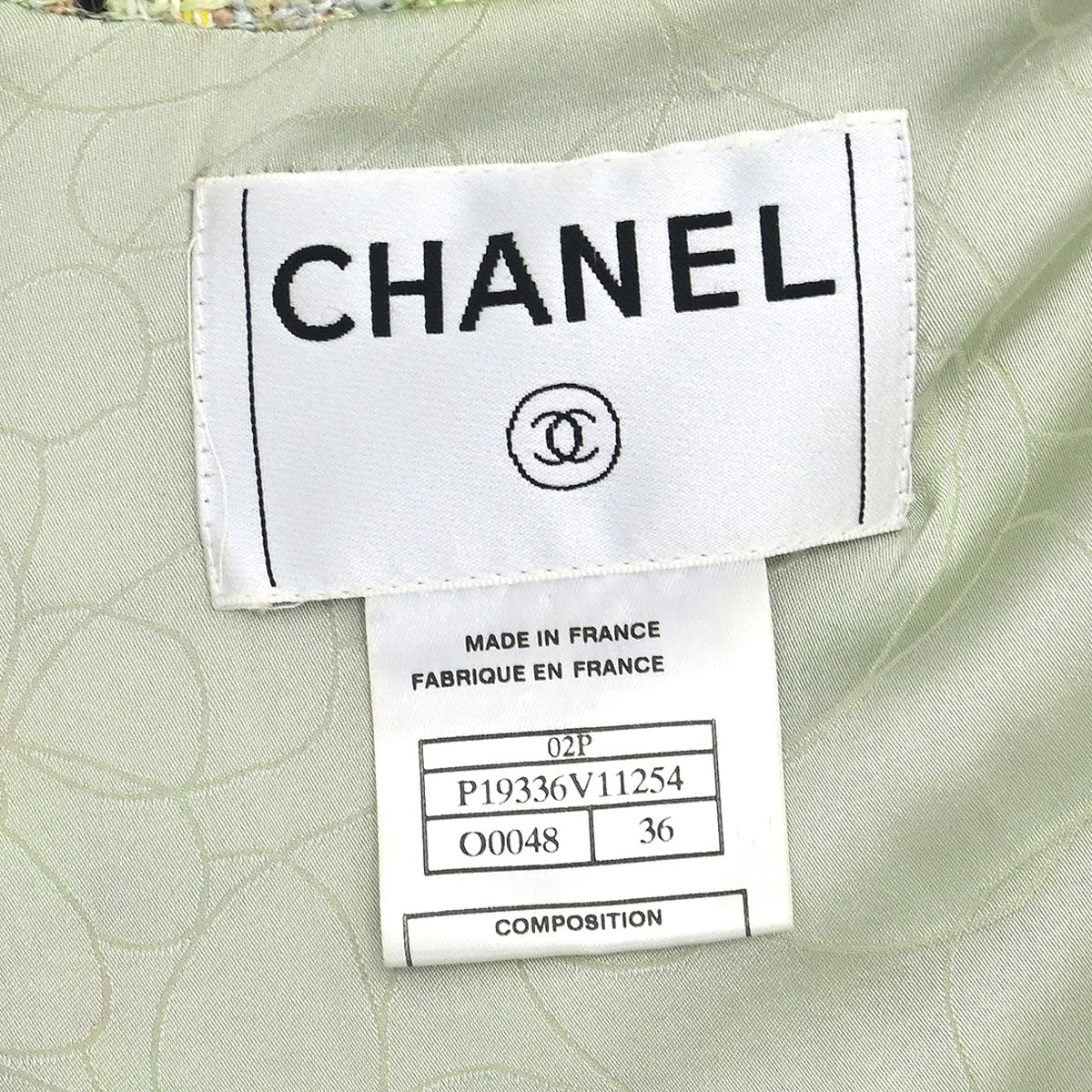 Chanel 2002 Jacket Tweed Green #36