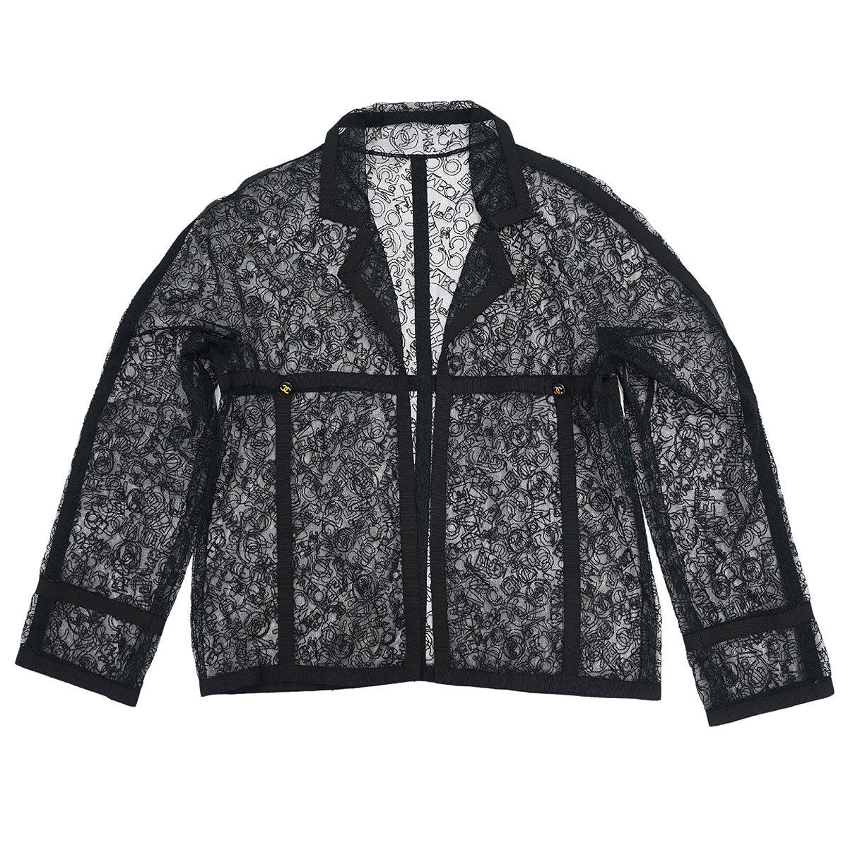 Chanel Lace Cardigan Black #38