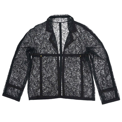 Chanel Lace Cardigan Black #38