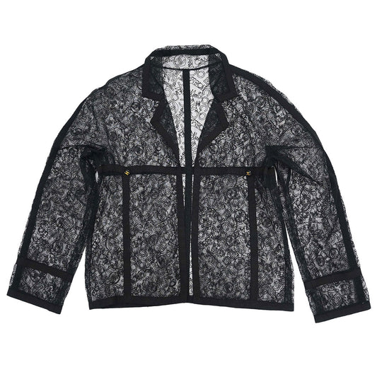 Chanel Lace Cardigan Black #38