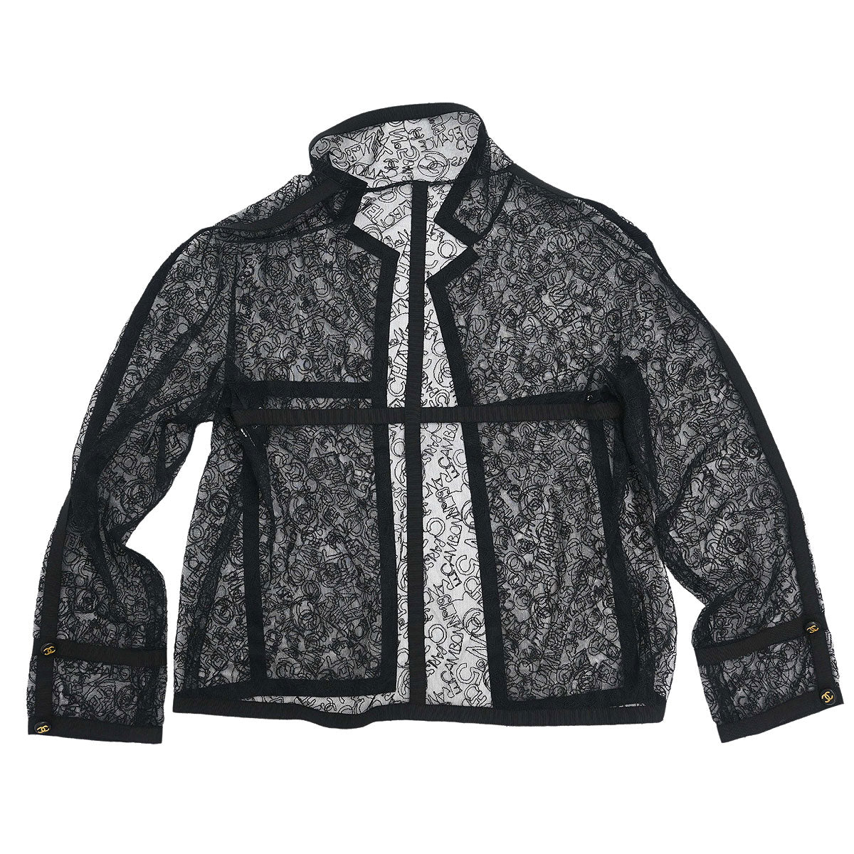 Chanel Lace Cardigan Black #38