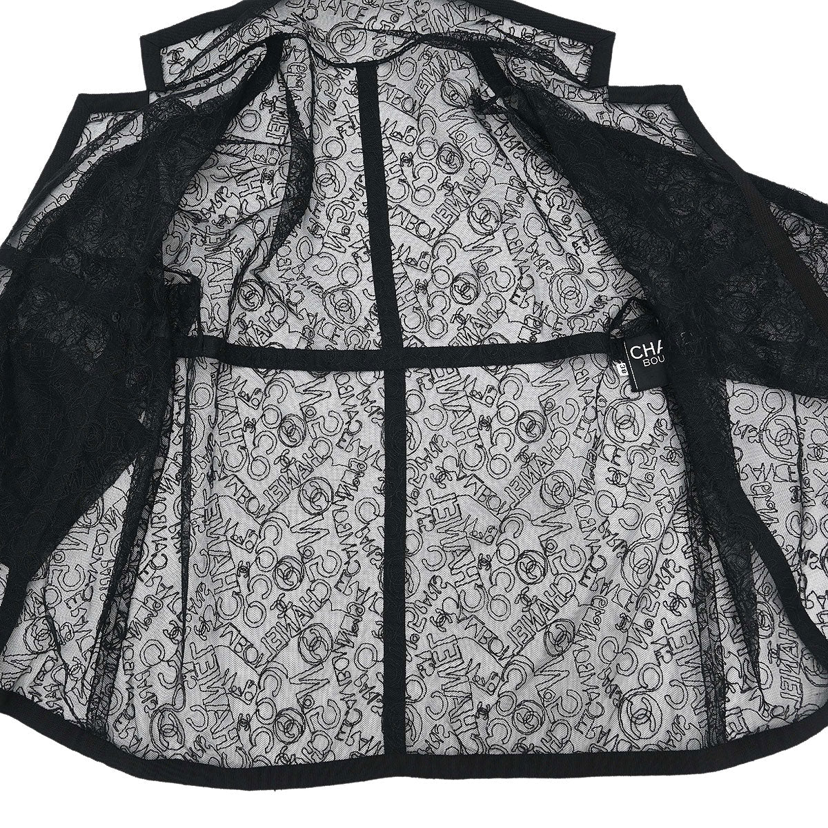 Chanel Lace Cardigan Black #38