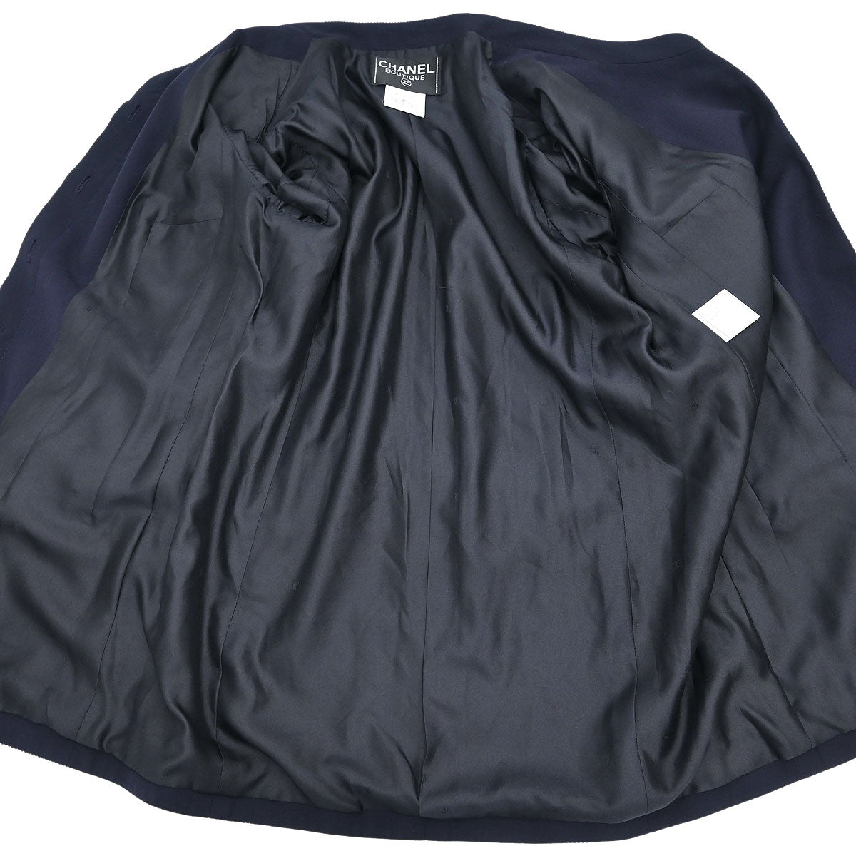 Chanel 1996 Collarless Jacket Navy 96P #44