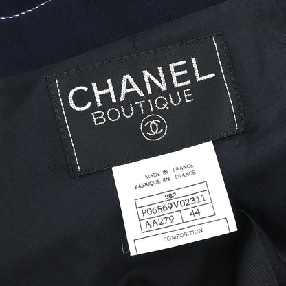 Chanel 1996 Collarless Jacket Navy 96P #44