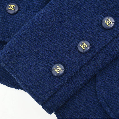 Chanel 1995 Collarless Jacket Navy #36