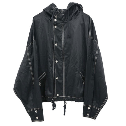 Chanel Hooded Zip Up Jacket Black