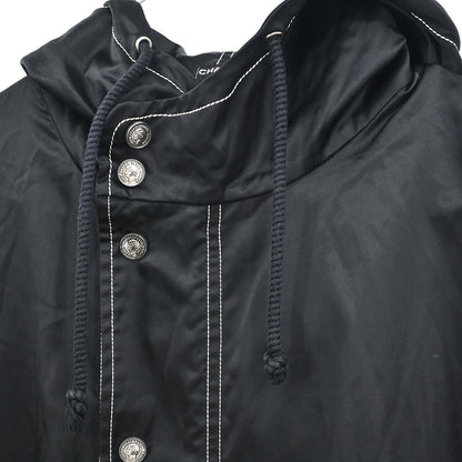 Chanel Hooded Zip Up Jacket Black