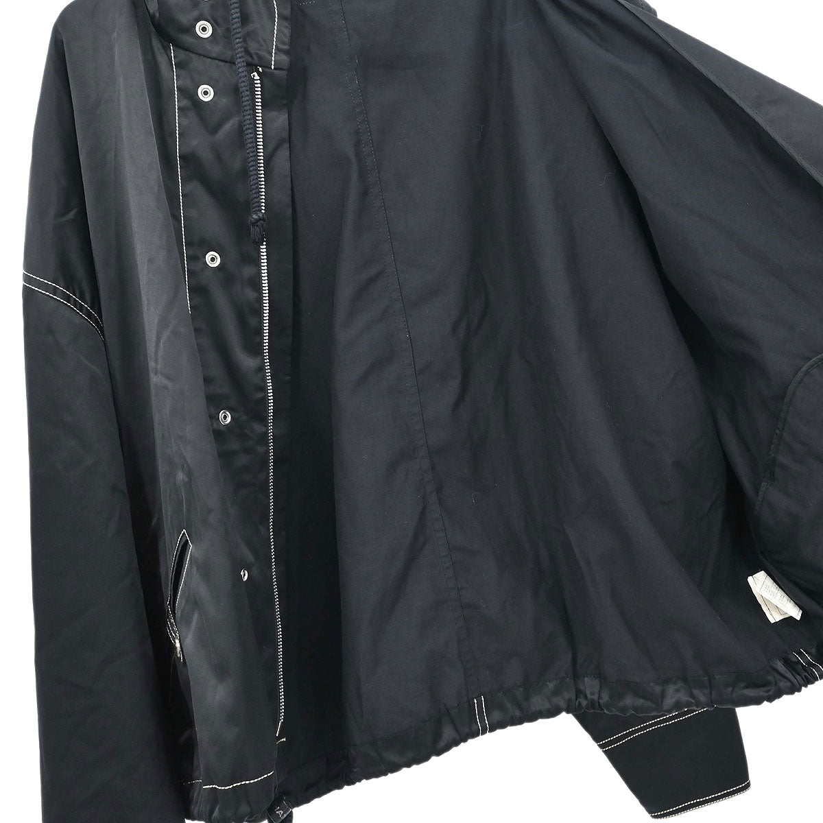 Chanel Hooded Zip Up Jacket Black