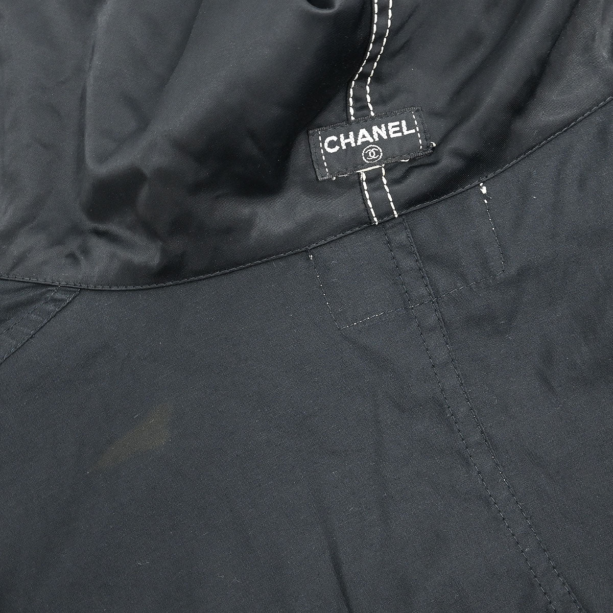 Chanel Hooded Zip Up Jacket Black