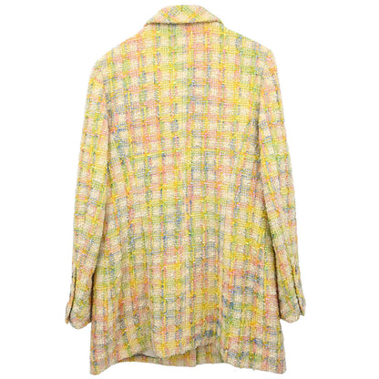 Chanel 1996 Single Breasted Jacket Tweed Yellow #44