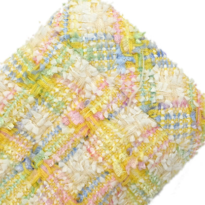 Chanel 1996 Single Breasted Jacket Tweed Yellow #44
